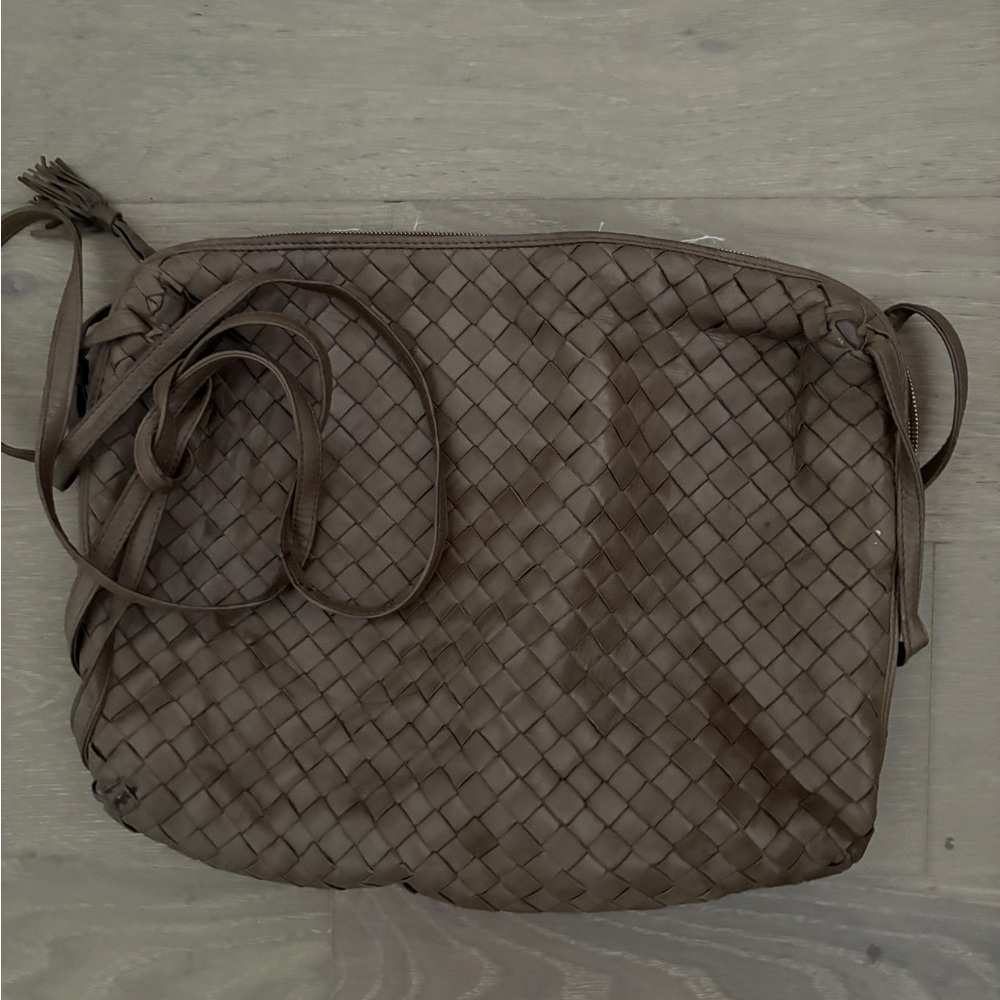 Bottega Veneta Brown Intrecciato Crossbody Bag
